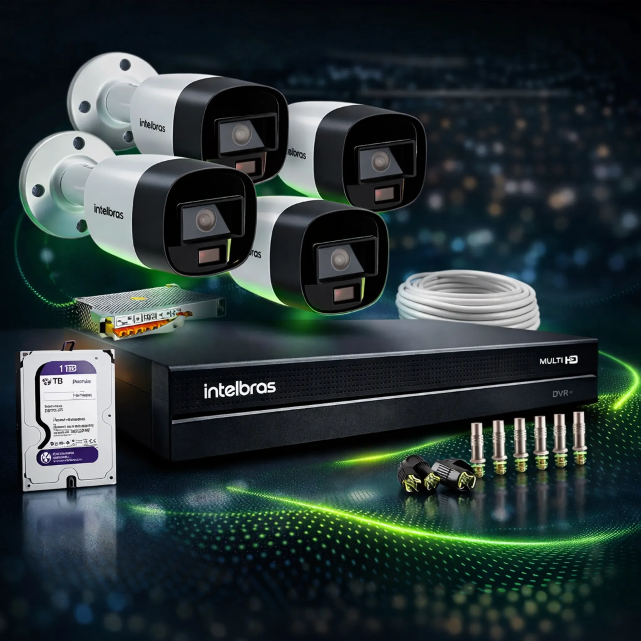 Kit essencial com 4 câmeras