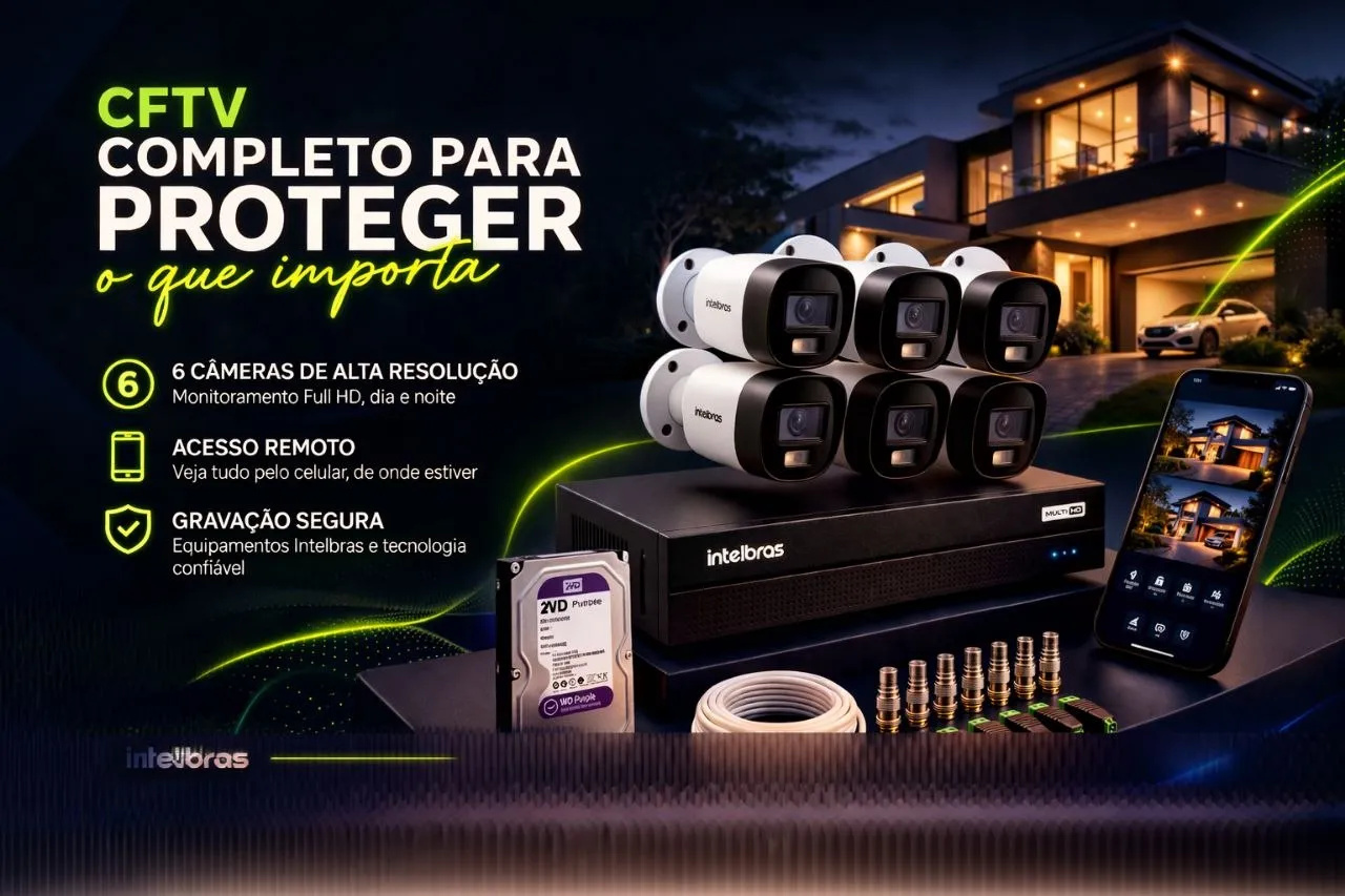 Kit intermediário com 6 câmeras